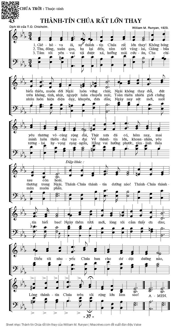 Sheet PDF of Thành tín Chúa rất lớn thay