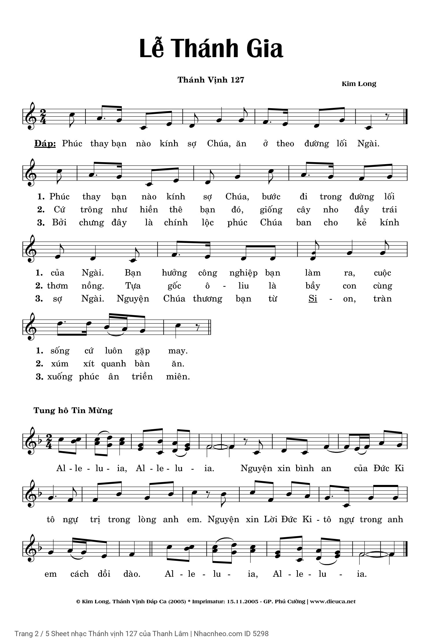 Page 2 of Sheet music PDF Thánh vịnh 127 - Thanh Lâm
