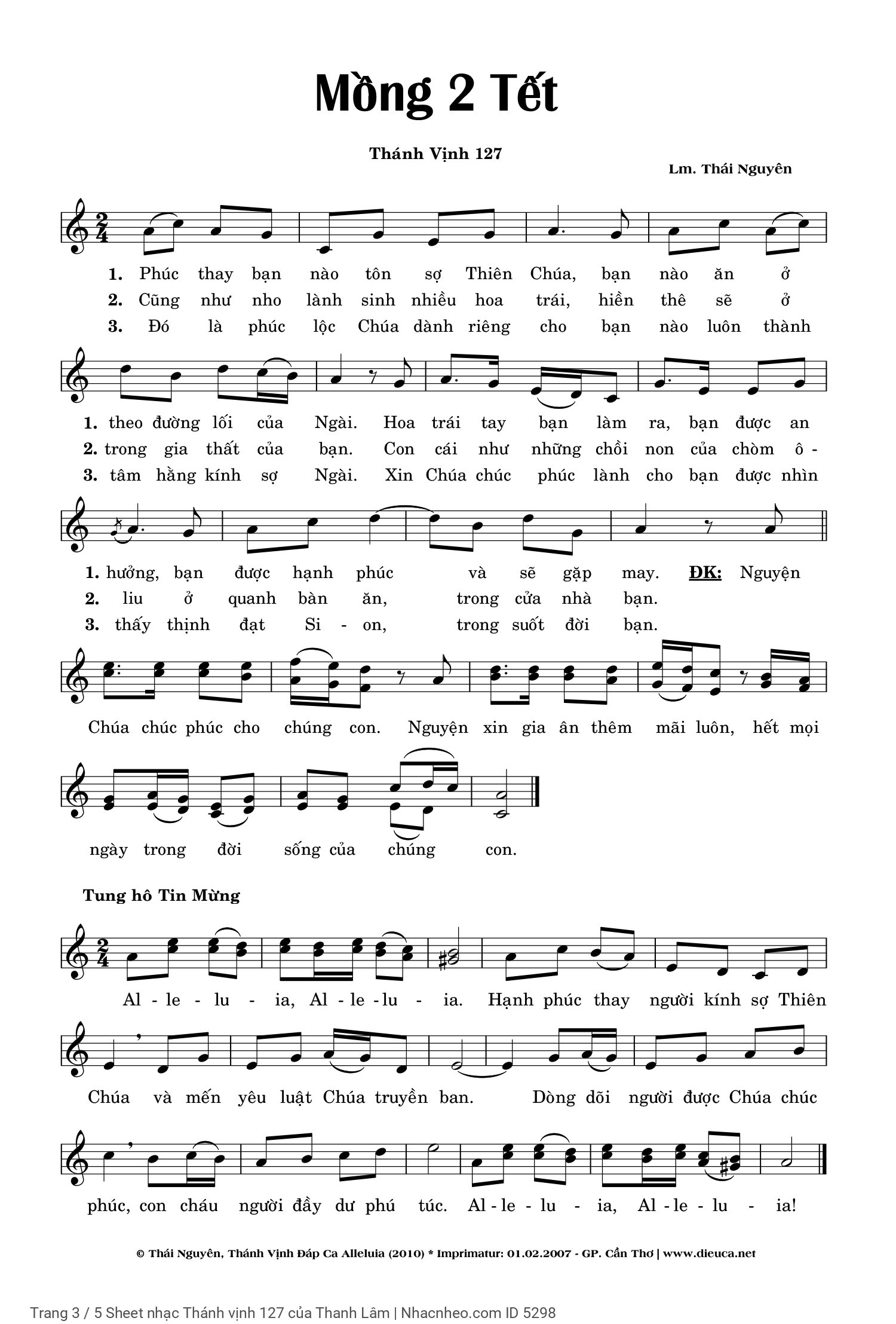 Page 3 of Sheet music PDF Thánh vịnh 127 - Thanh Lâm