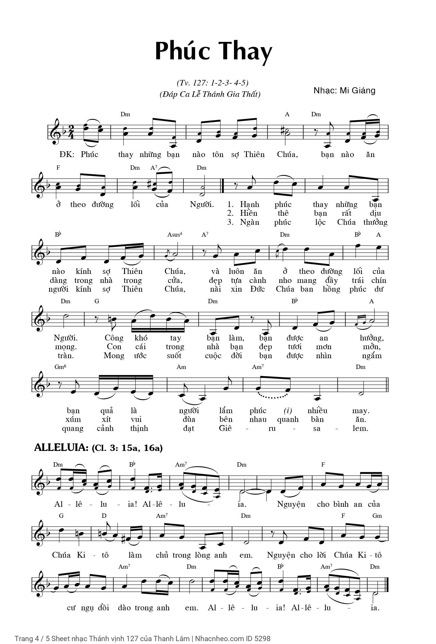 Page 4 of Sheet music PDF Thánh vịnh 127 - Thanh Lâm