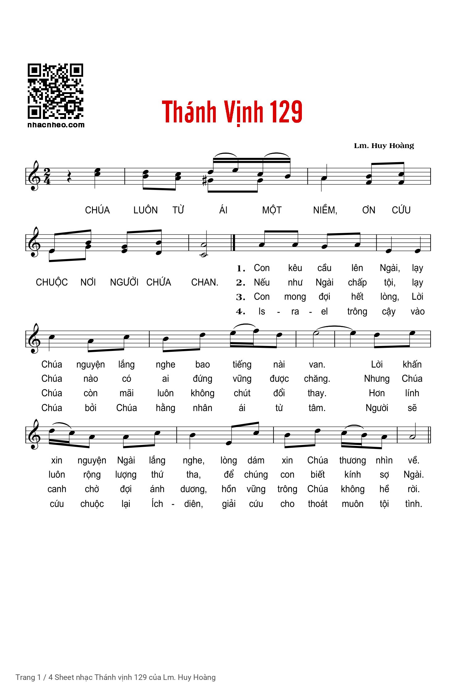 Thánh vịnh 129 - Lm. Huy Hoàng