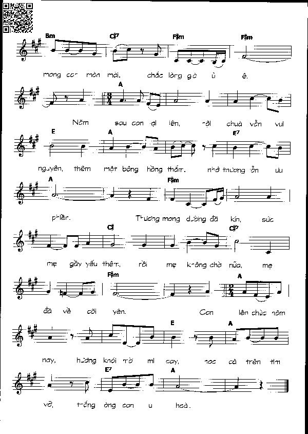Page 2 of Sheet music PDF Bông hồng đỏ, bông hồng trắng - Cung Nhật