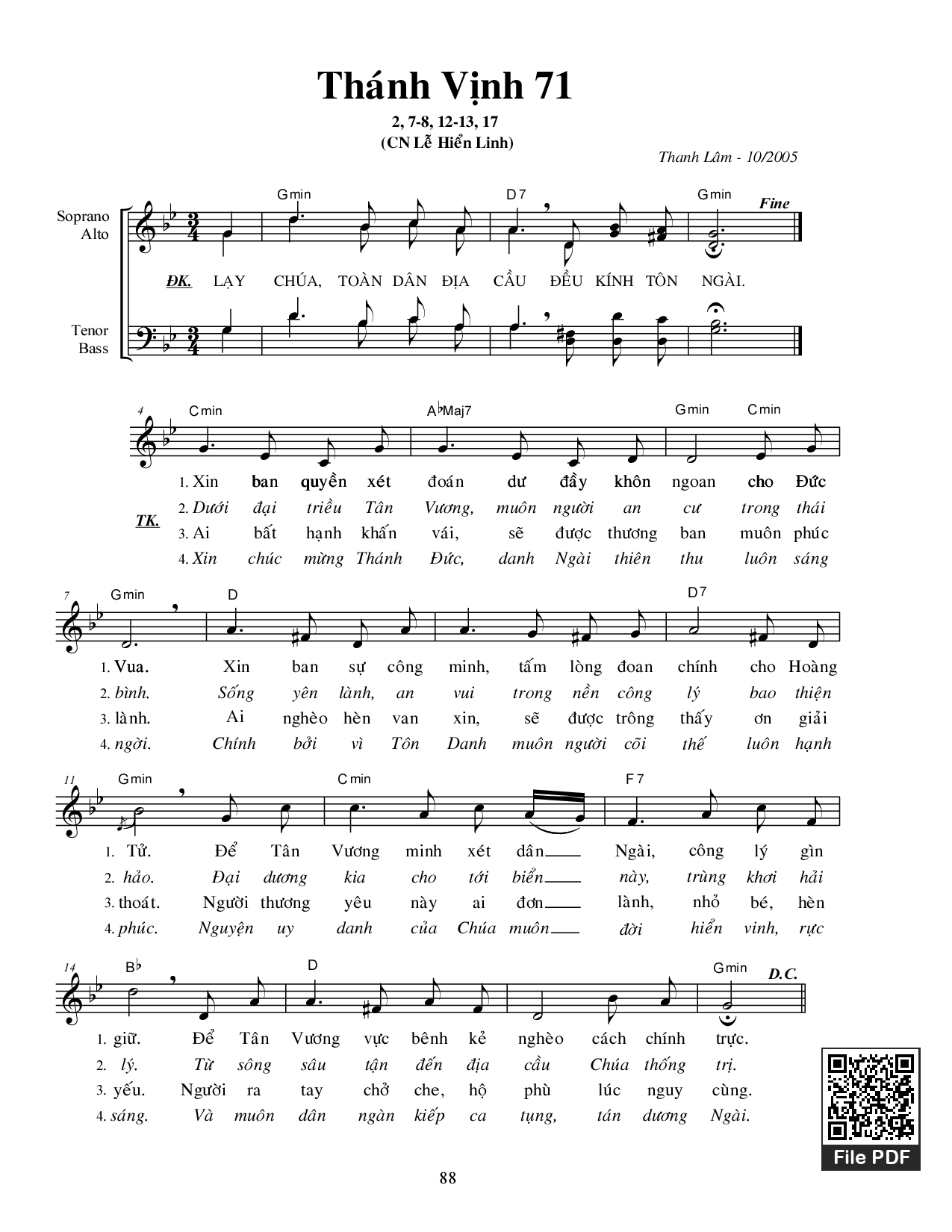 Thánh vịnh 71 - Thanh Lâm