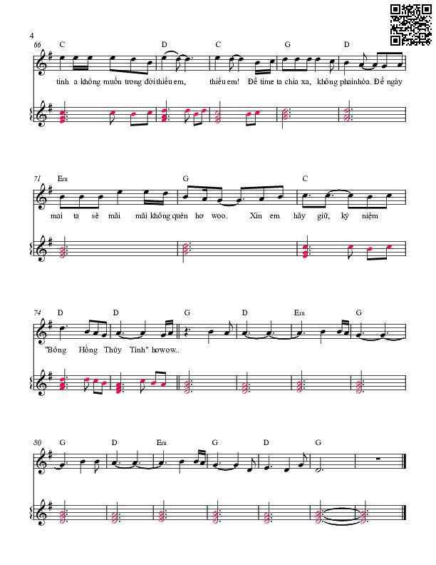 Page 4 of Sheet music PDF Bông hồng thủy tinh - Trần Lập