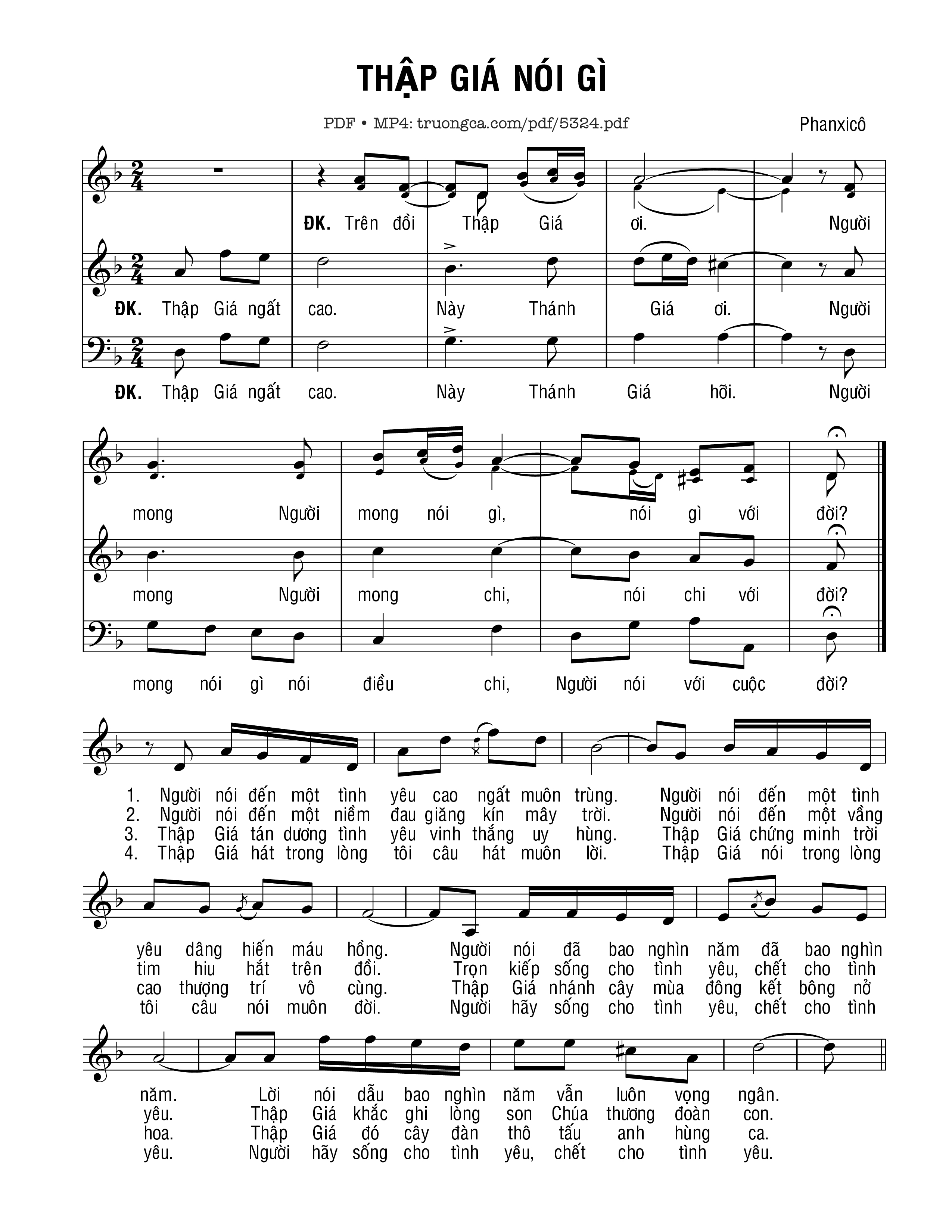 Page 1 of Sheet music PDF Thập giá nói gì - Phanxicô
