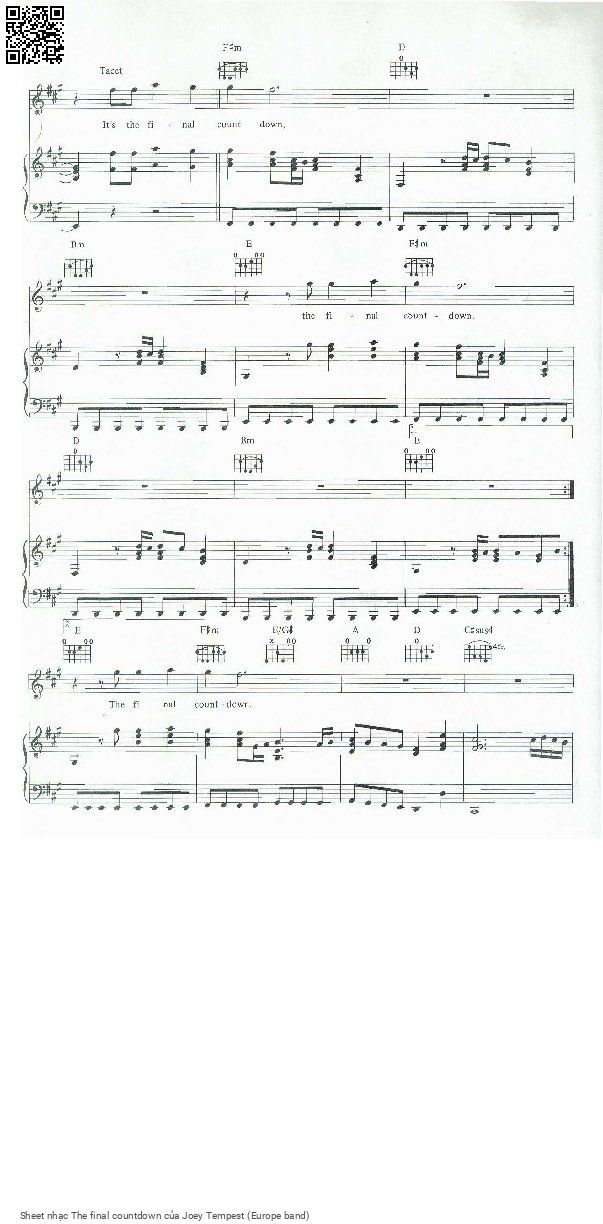 Page 3 of Sheet music PDF The final countdown - Joey Tempest (Europe band)