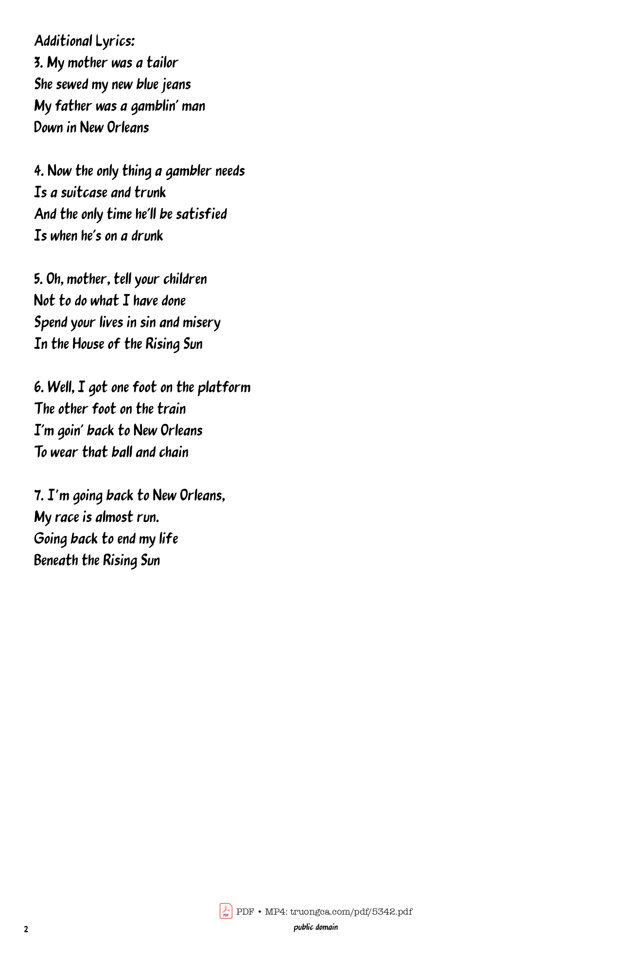 There is a house in New Or leans, Trang 2