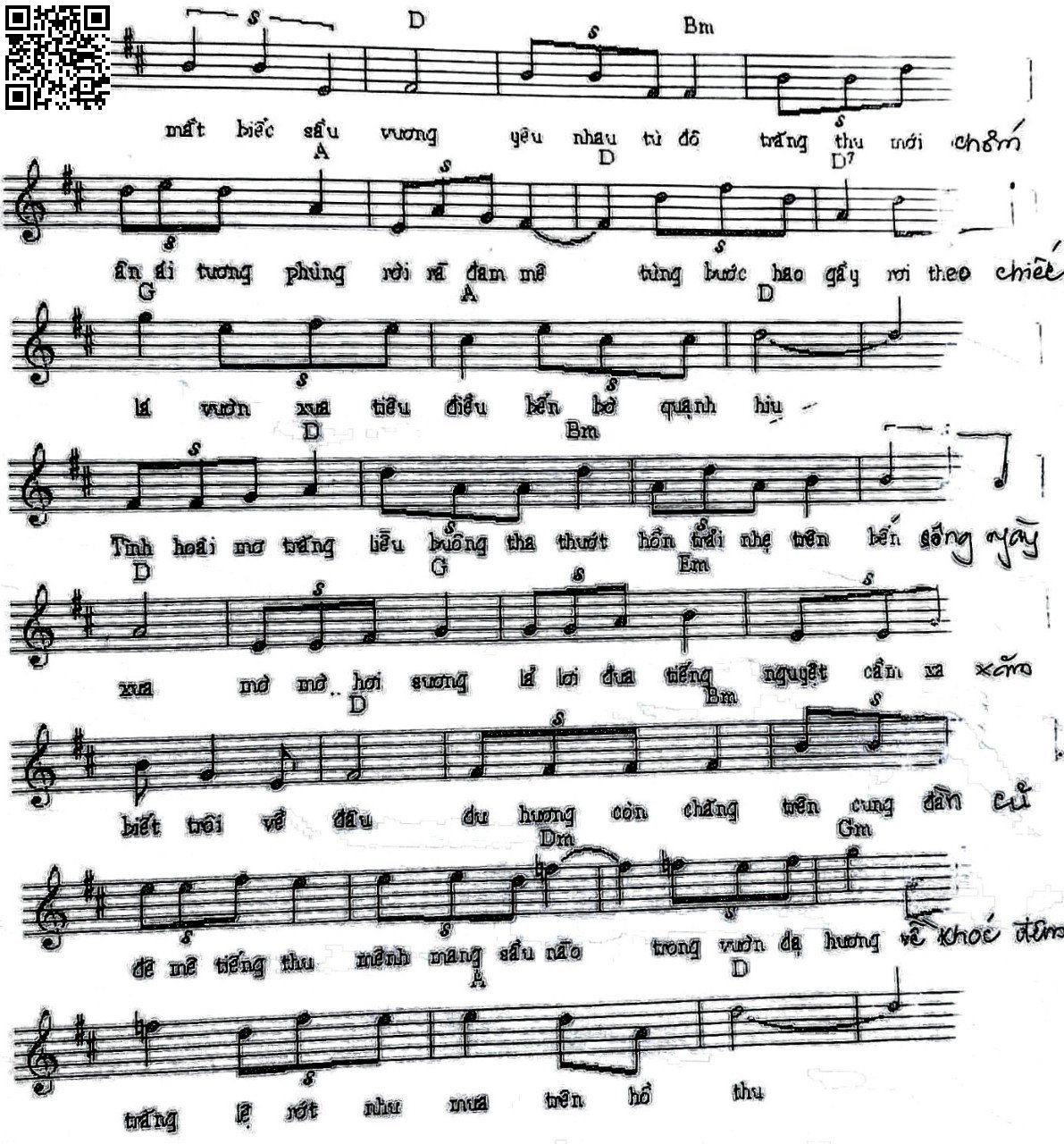 Page 2 of Sheet music PDF Thềm xưa - Lê Quang Ngọc