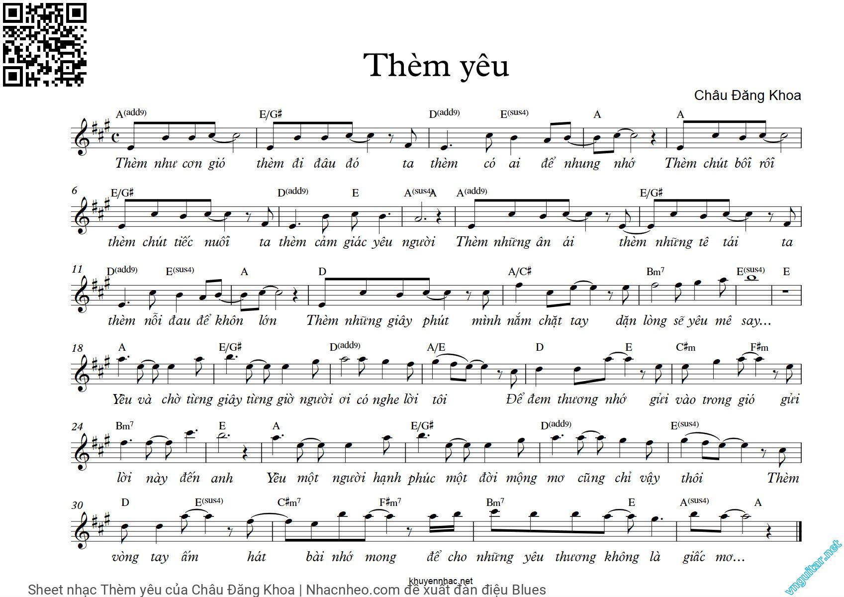 Sheet PDF of Thèm yêu - Châu Đăng Khoa