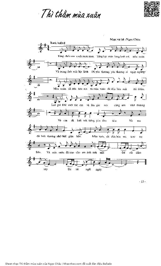 Page 3 of Sheet music PDF Thì thầm mùa xuân - Ngọc Châu