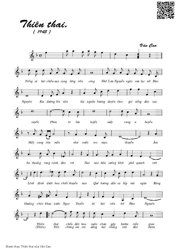 Page 4 of Sheet music PDF Thiên thai - Văn Cao