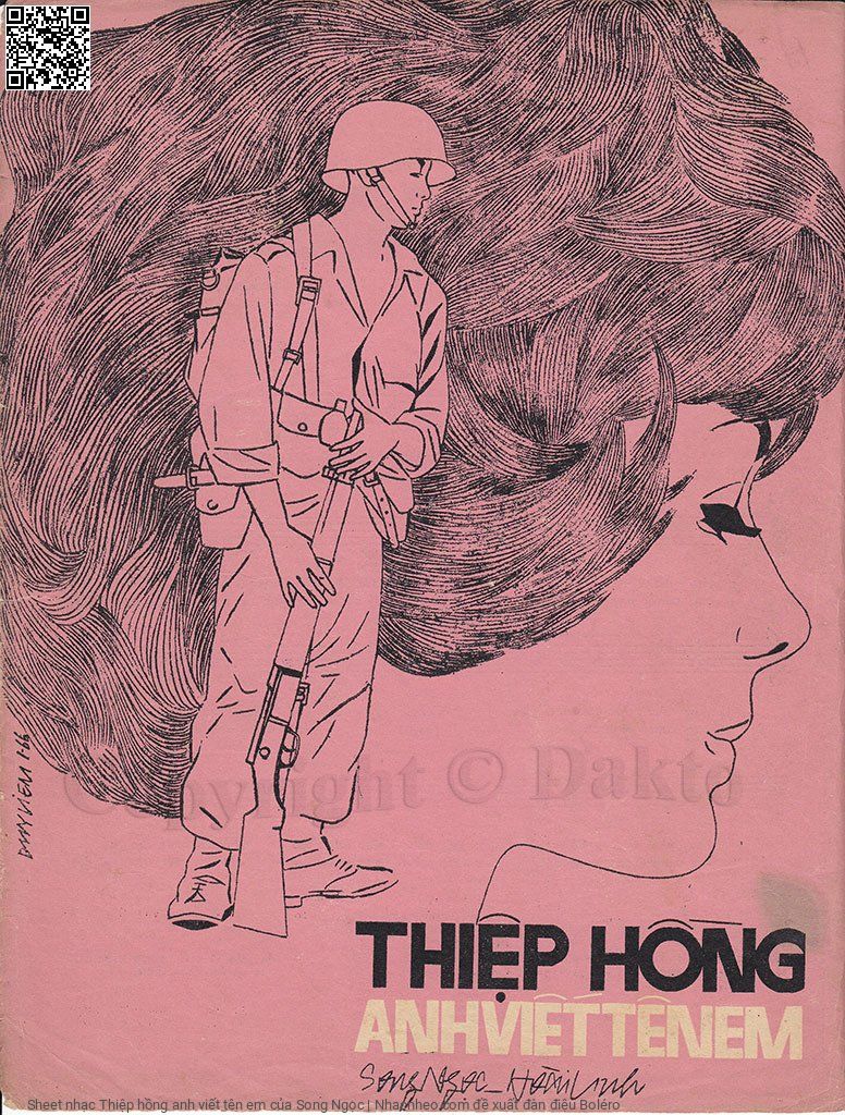 Sheet PDF of Thiệp hồng anh viết tên em