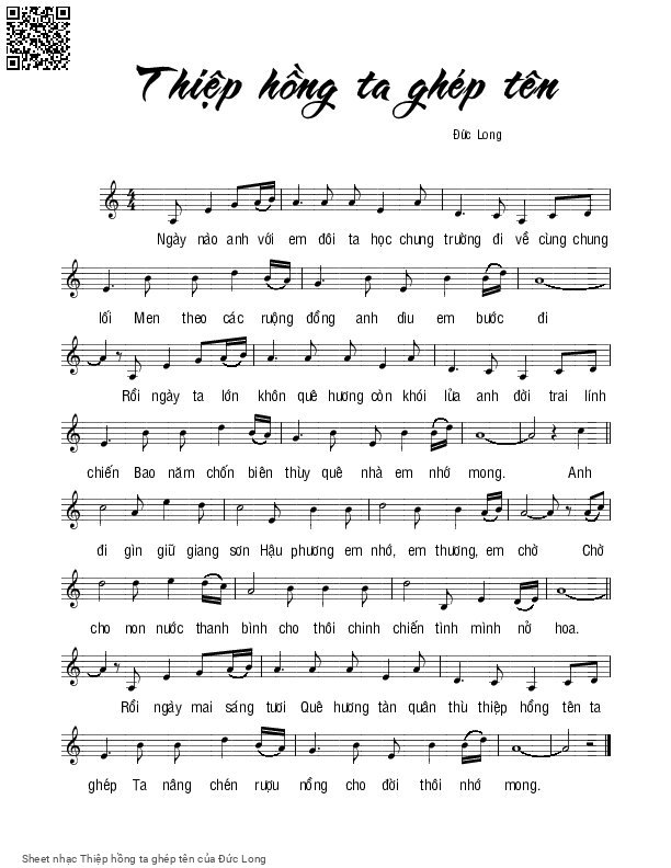 Sheet PDF of Thiệp hồng ta ghép tên