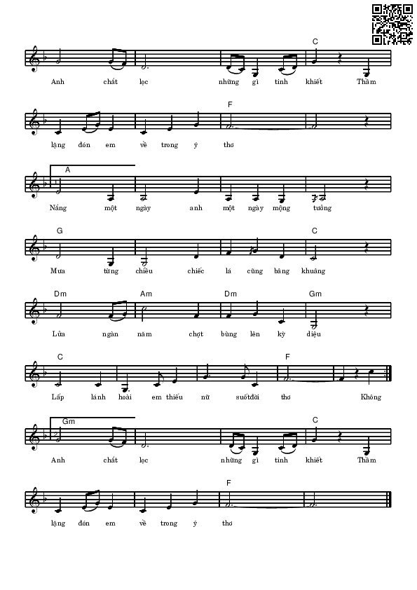 Page 2 of Sheet music PDF Thiếu nữ - Võ Tá Hân