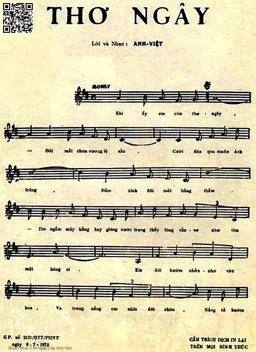 Page 2 of Sheet music PDF Thơ ngây - Anh Việt