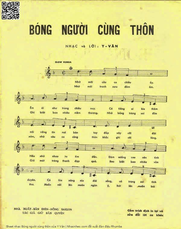 Page 2 of Sheet music PDF Bóng người cùng thôn - Y Vân