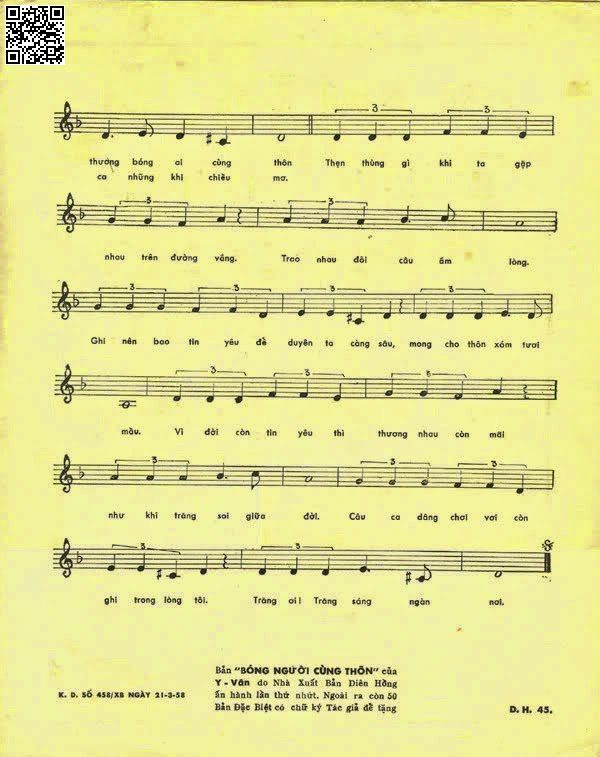 Page 3 of Sheet music PDF Bóng người cùng thôn - Y Vân