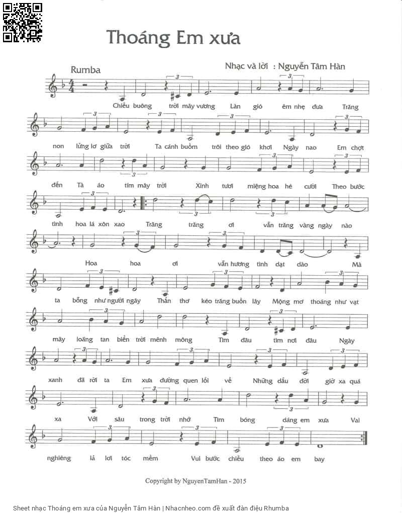 Page 1 of Sheet music PDF Thoáng em xưa - Nguyễn Tâm Hàn