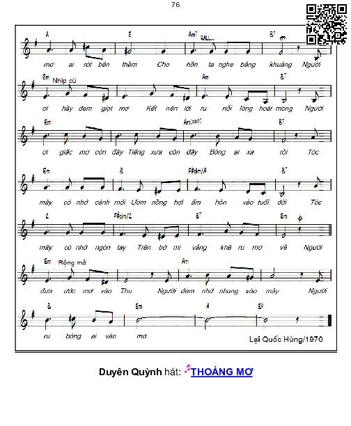 Page 2 of Sheet music PDF Thoáng mơ - Lại Quốc Hùng