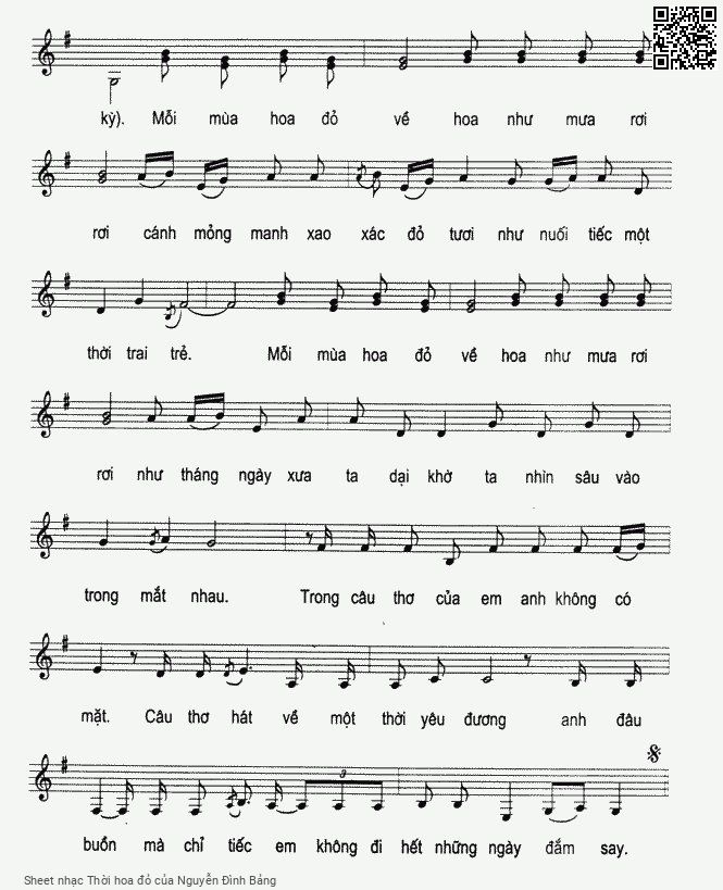Page 2 of Sheet music PDF Thời hoa đỏ - Nguyễn Đình Bảng
