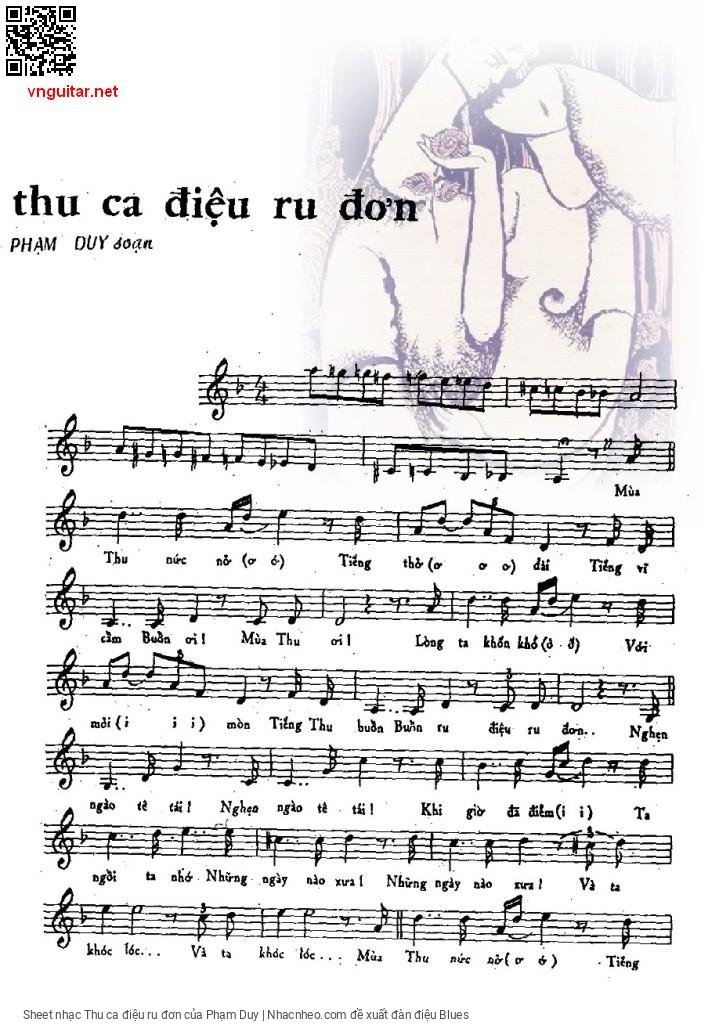 Sheet PDF of Thu ca điệu ru đơn