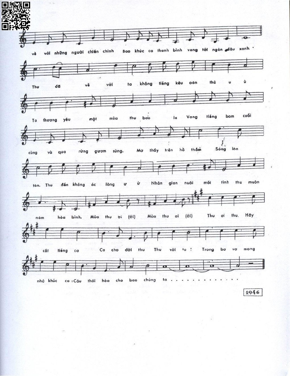 Page 2 of Sheet music PDF Thu chiến trường - Phạm Duy