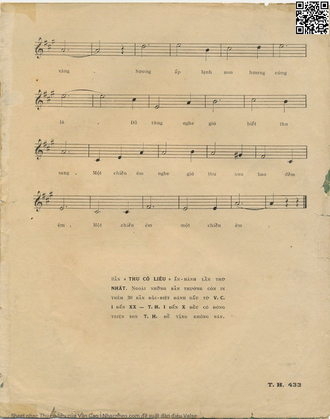 Page 3 of Sheet music PDF Thu cô liêu - Văn Cao