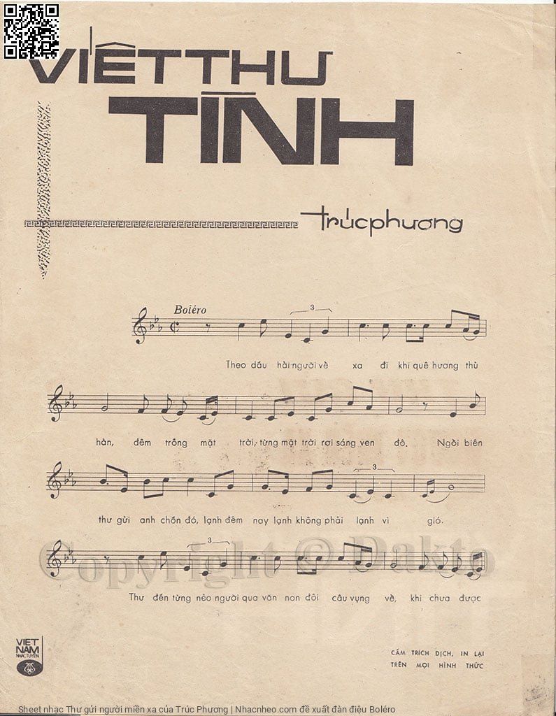Page 2 of Sheet music PDF Thư gửi người miền xa - Trúc Phương
