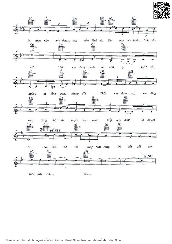 Page 2 of Sheet music PDF Thu hát cho người - Vũ Đức Sao Biển