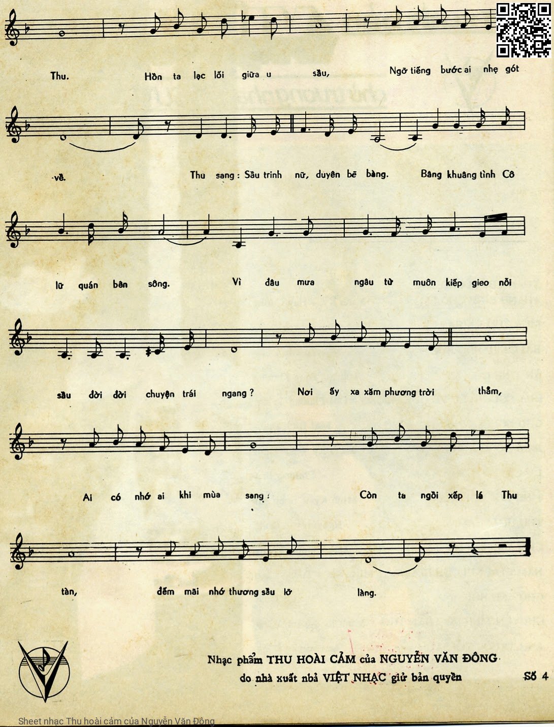 Page 3 of Sheet music PDF Thu hoài cảm - Nguyễn Văn Đông