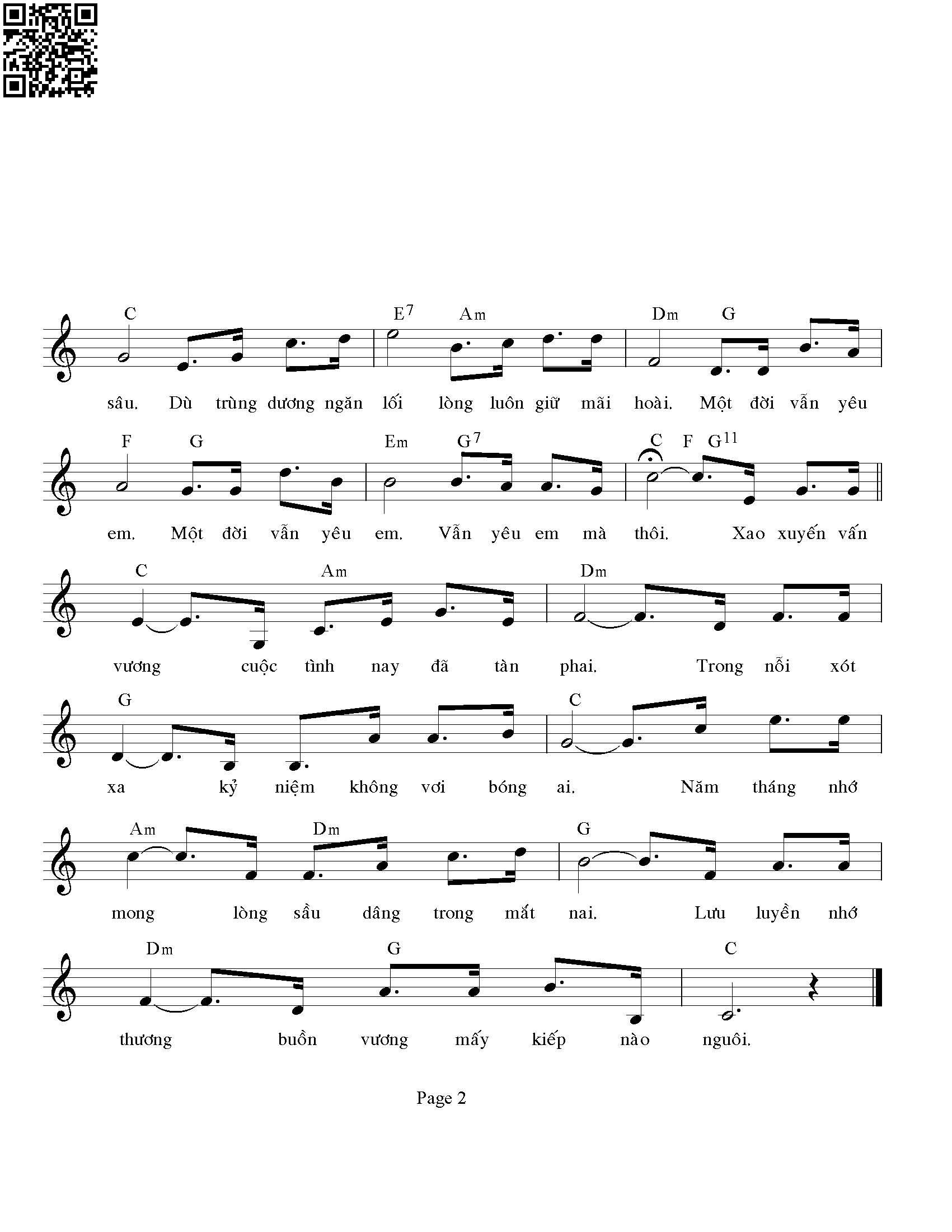 Page 2 of Sheet music PDF Thu nhớ cố hương - Nguyên Phan