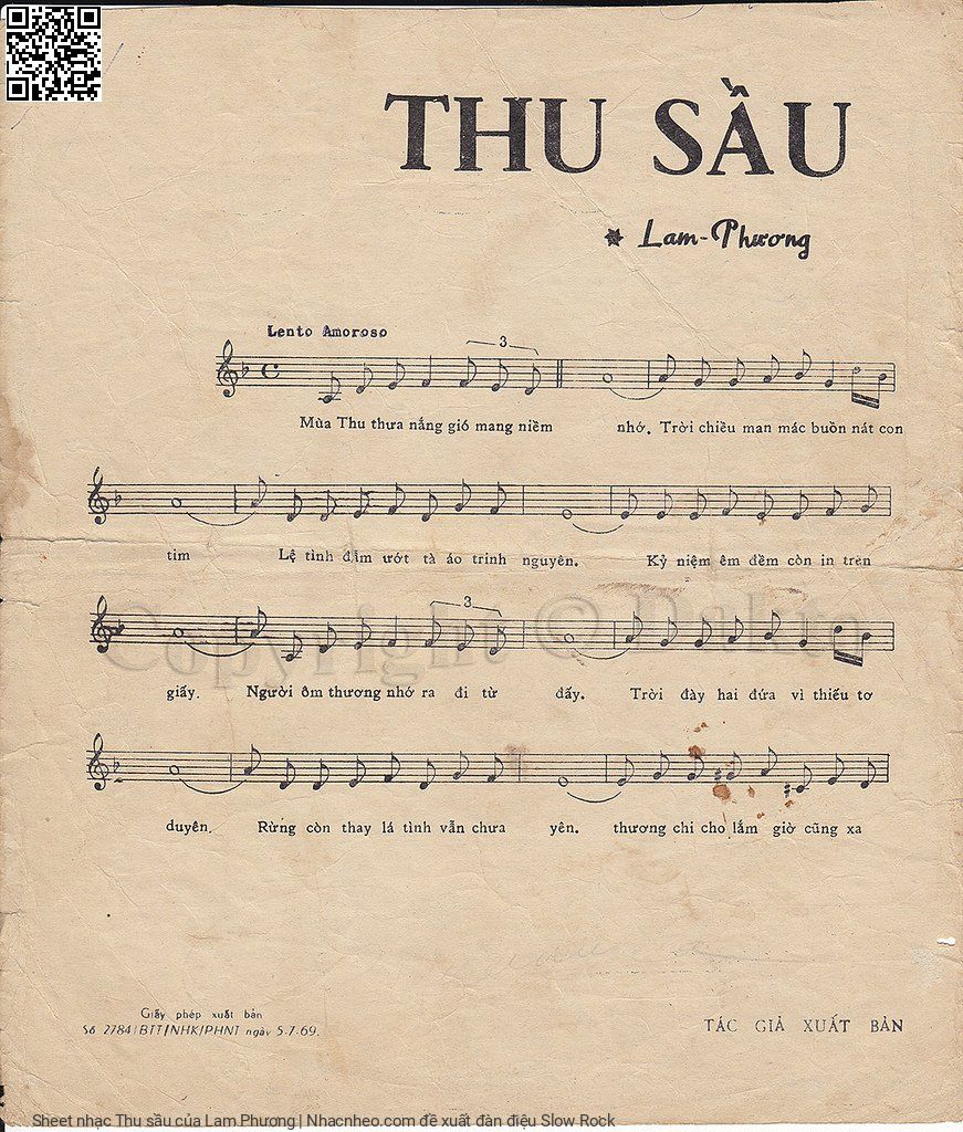 Page 2 of Sheet music PDF Thu sầu - Lam Phương