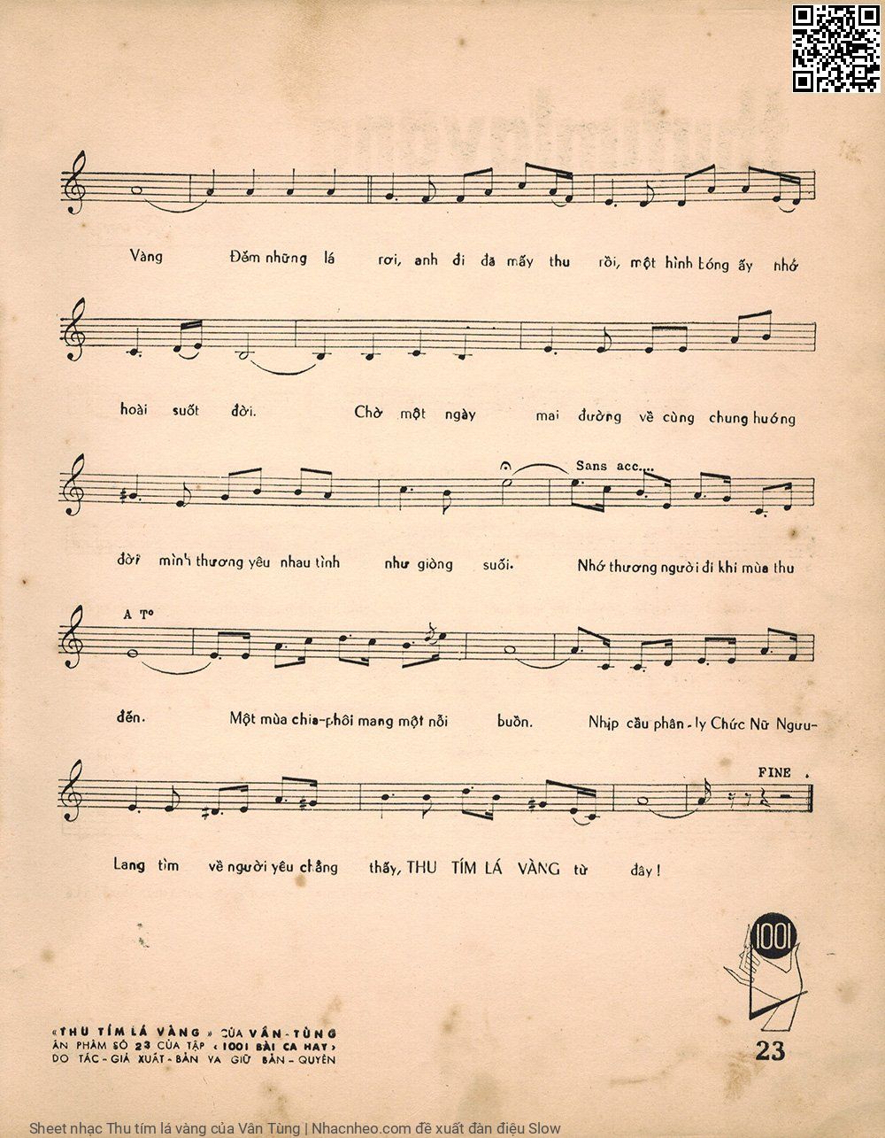Page 3 of Sheet music PDF Thu tím lá vàng - Vân Tùng