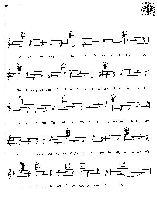 Page 2 of Sheet music PDF Thu trong mắt em - Ngô Thụy Miên