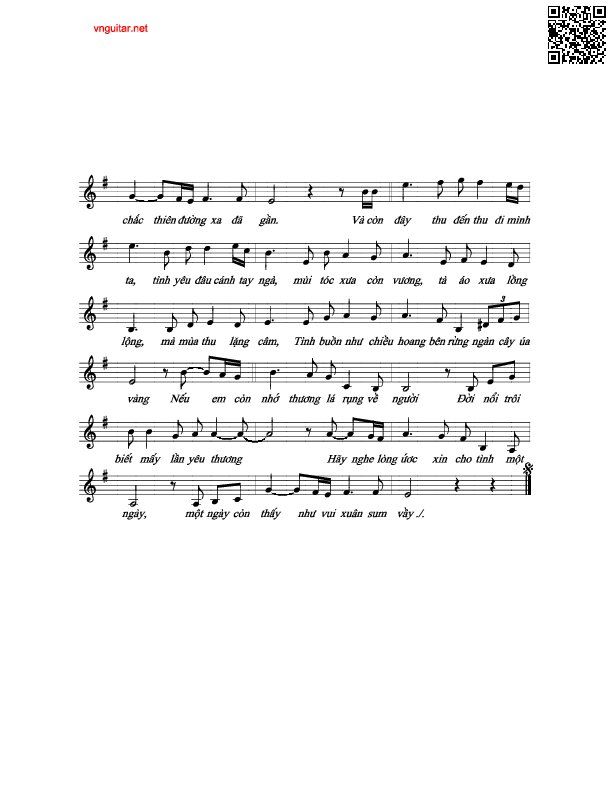 Page 2 of Sheet music PDF Thu vẫn qua đây mình ta - Trường Sa
