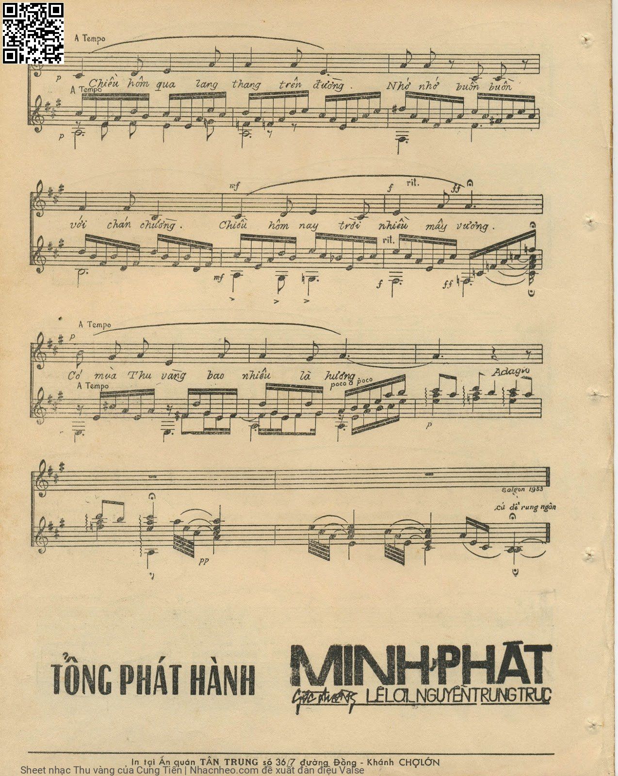 Page 4 of Sheet music PDF Thu vàng - Cung Tiến