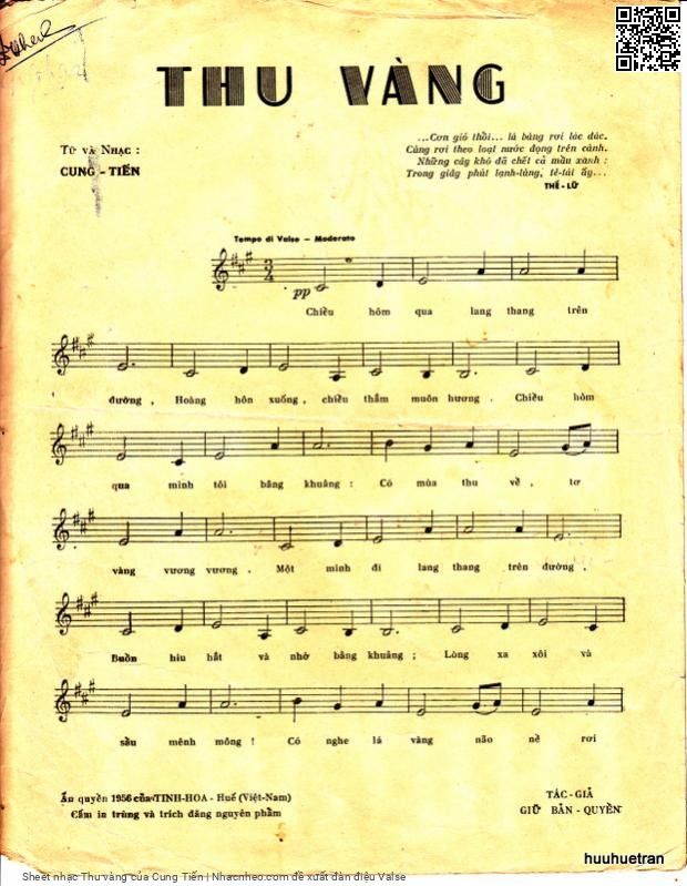 Page 6 of Sheet music PDF Thu vàng - Cung Tiến