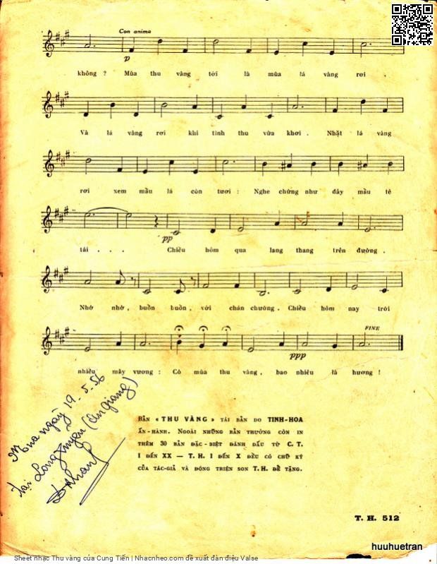 Page 7 of Sheet music PDF Thu vàng - Cung Tiến