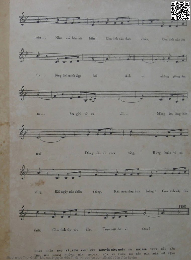 Page 3 of Sheet music PDF Thư về biên khu - Nguyễn Hữu Thiết