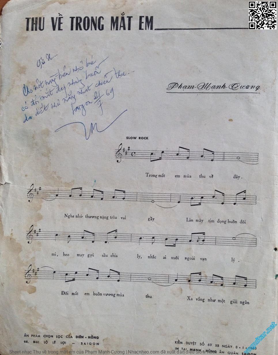 Page 2 of Sheet music PDF Thu về trong mắt em - Phạm Mạnh Cương