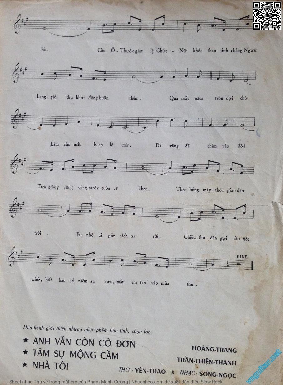 Page 3 of Sheet music PDF Thu về trong mắt em - Phạm Mạnh Cương