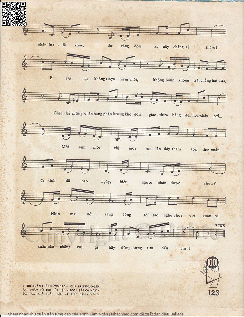 Page 3 of Sheet music PDF Thư xuân trên rừng cao - Trịnh Lâm Ngân