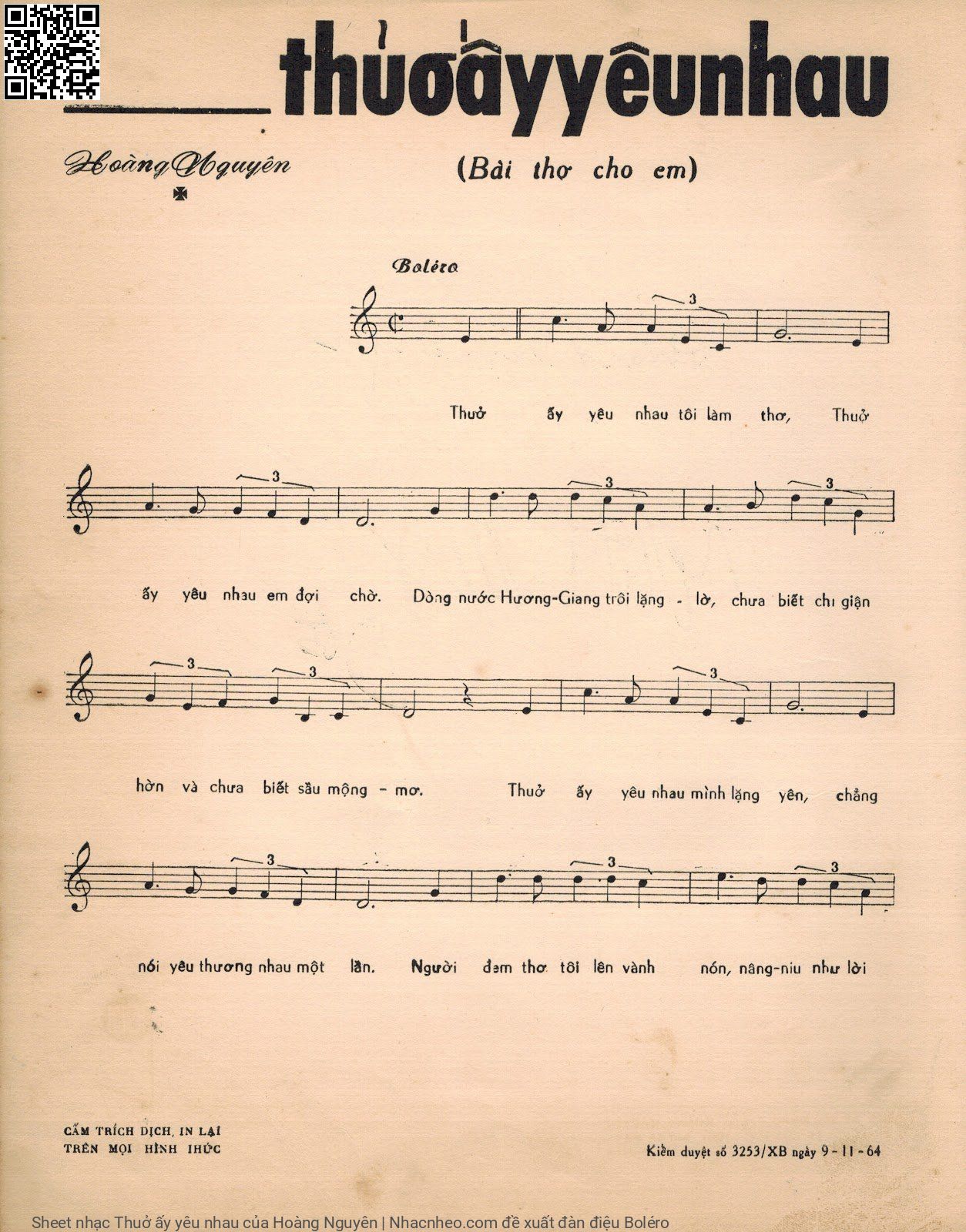 Page 2 of Sheet music PDF Thuở ấy yêu nhau - Hoàng Nguyên