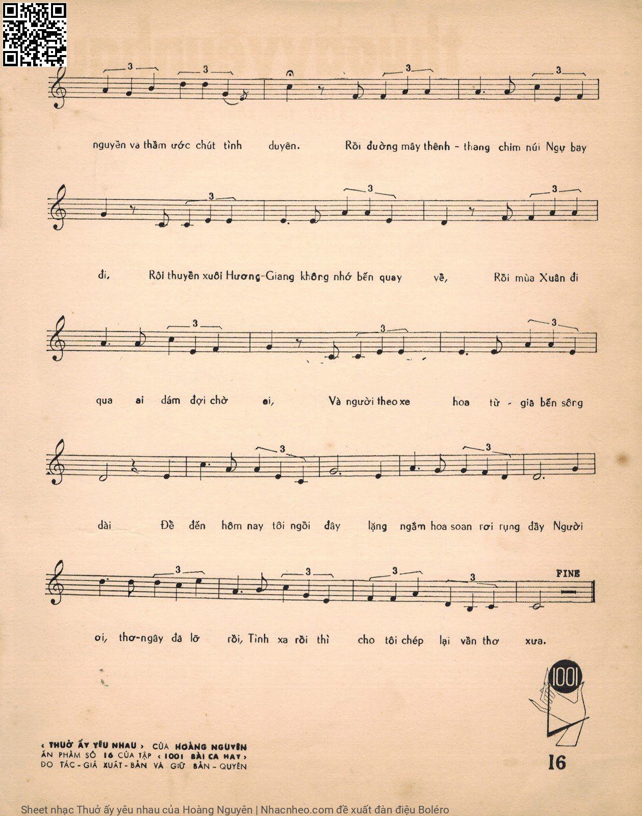 Page 3 of Sheet music PDF Thuở ấy yêu nhau - Hoàng Nguyên