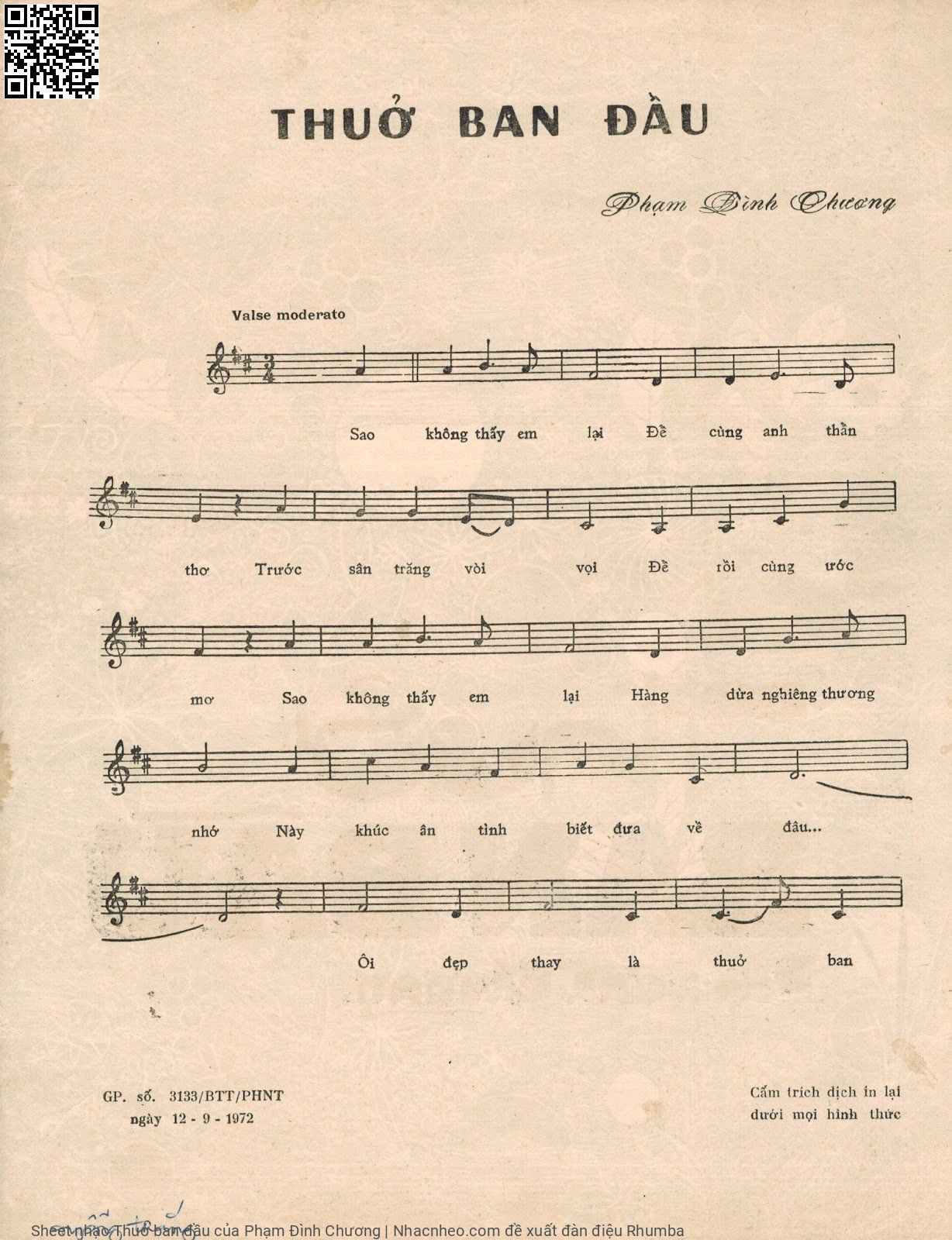 Page 2 of Sheet music PDF Thuở ban đầu - Phạm Đình Chương
