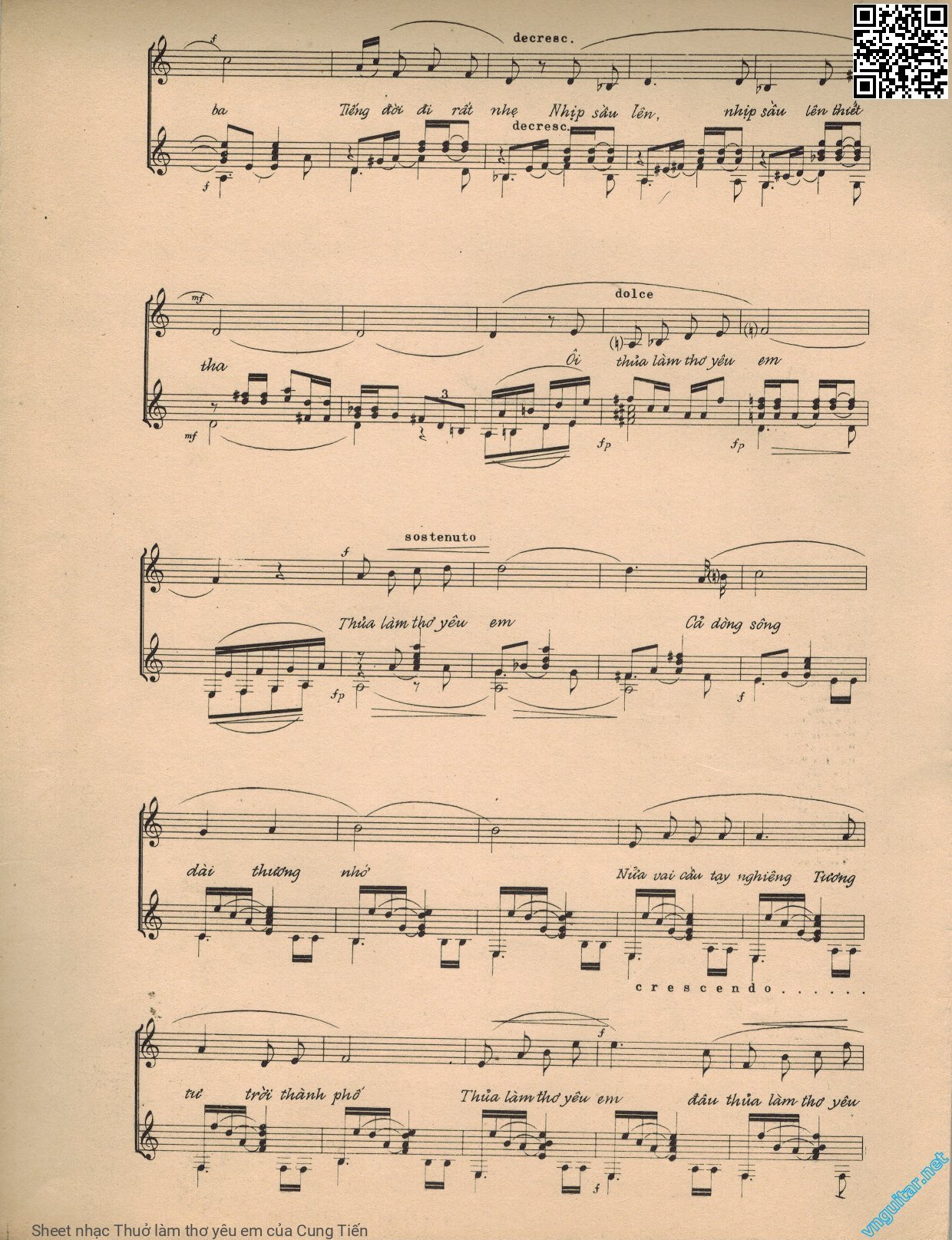 Page 3 of Sheet music PDF Thuở làm thơ yêu em - Cung Tiến