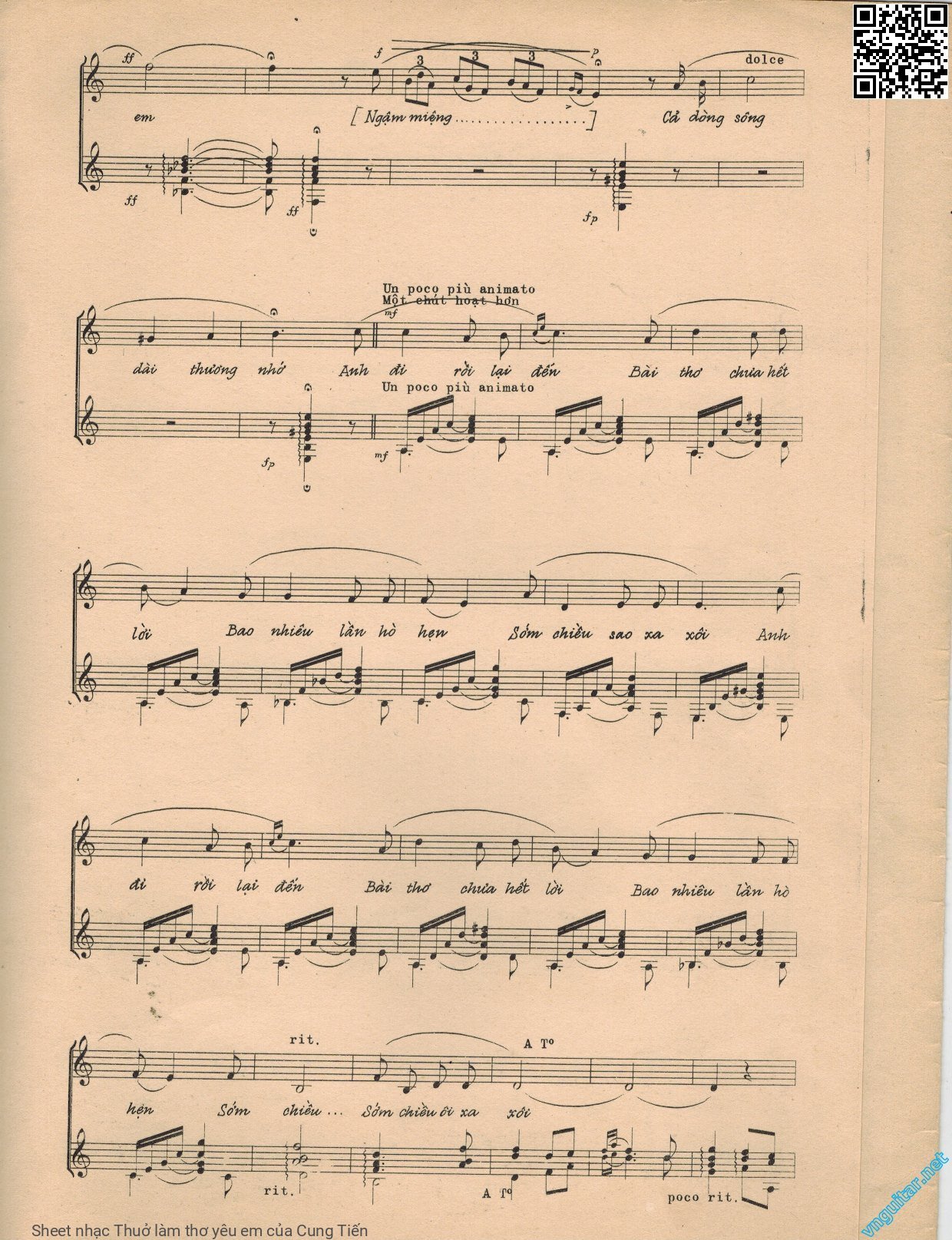 Page 4 of Sheet music PDF Thuở làm thơ yêu em - Cung Tiến