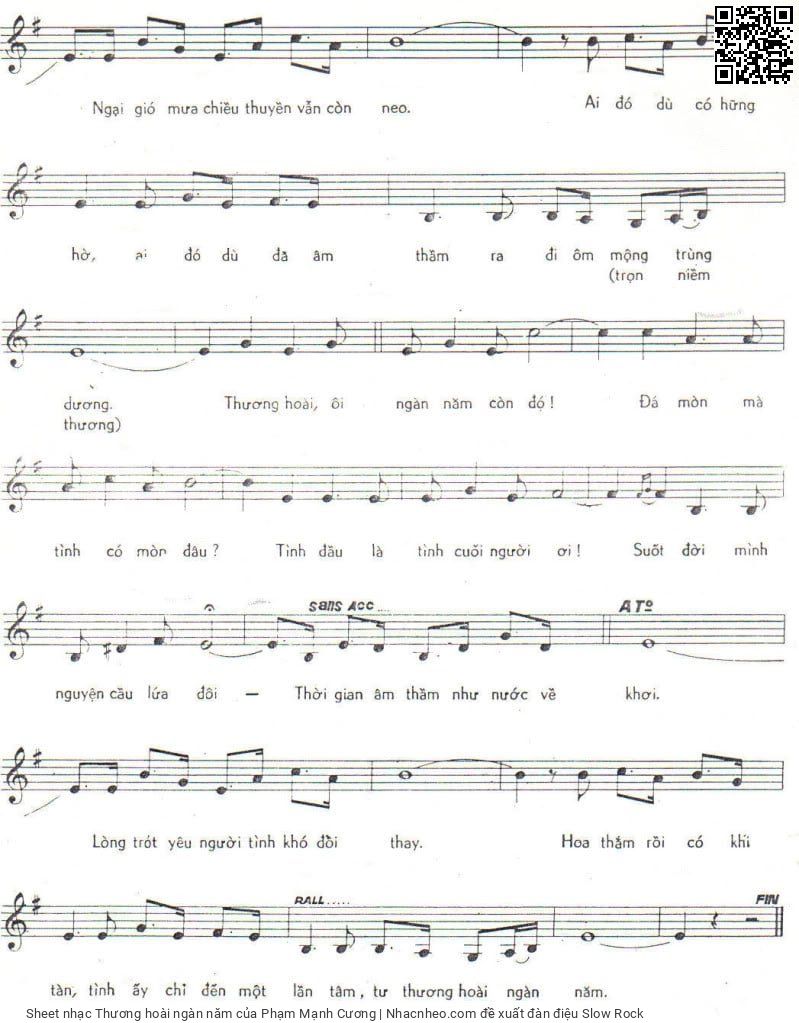 Page 2 of Sheet music PDF Thương hoài ngàn năm - Phạm Mạnh Cương