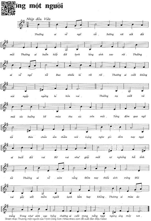 Sheet PDF of Thương một người