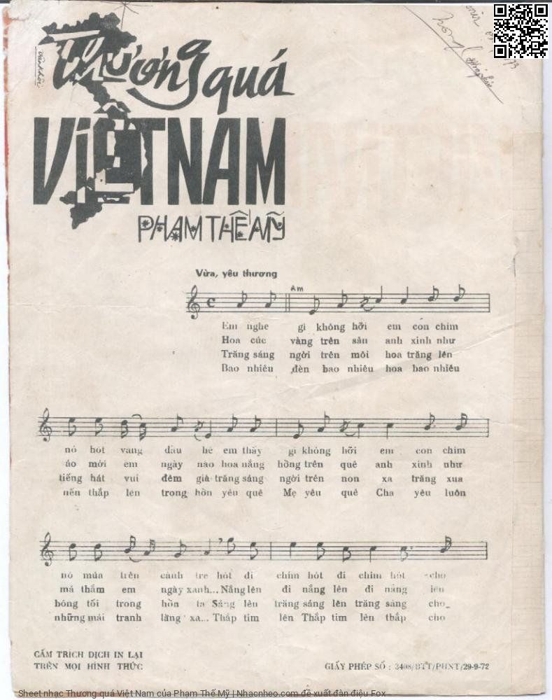 Page 2 of Sheet music PDF Thương quá Việt Nam - Phạm Thế Mỹ